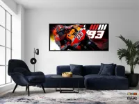 Quadro Decorativo Moto GP Força 130x60 Moldura preta 2x2 cm - Foto 4