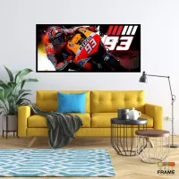 Quadro Decorativo Moto GP Força 130x60 Moldura preta 2x2 cm - Foto 7