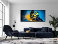 Quadro Decorativo Moto GP Performance 130x60 Moldura preta 2x2 cm - Foto 4