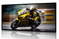 Quadro Decorativo Moto GP Pista 130x60 Moldura preta 2x2 cm - Foto 2