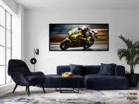 Quadro Decorativo Moto GP Pista 130x60 Moldura preta 2x2 cm - Foto 4