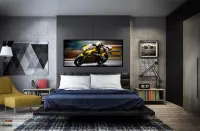 Quadro Decorativo Moto GP Pista 130x60 Moldura preta 2x2 cm - Foto 5