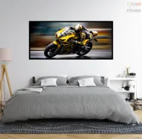 Quadro Decorativo Moto GP Pista 130x60 Moldura preta 2x2 cm - Foto 6