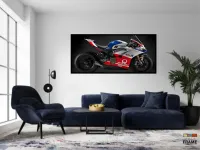 Quadro Decorativo Moto GP Potência 130x60 Moldura preta 2x2 cm - Foto 4