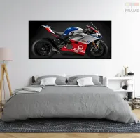 Quadro Decorativo Moto GP Potência 130x60 Moldura preta 2x2 cm - Foto 6