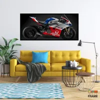 Quadro Decorativo Moto GP Potência 130x60 Moldura preta 2x2 cm - Foto 7