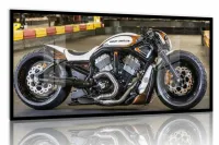 Quadro Decorativo Moto GP Rapidez 130x60 Moldura preta 2x2 cm