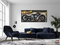 Quadro Decorativo Moto GP Rapidez 130x60 Moldura preta 2x2 cm - Foto 4