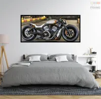 Quadro Decorativo Moto GP Rapidez 130x60 Moldura preta 2x2 cm - Foto 6