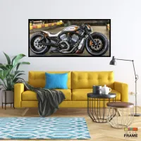 Quadro Decorativo Moto GP Rapidez 130x60 Moldura preta 2x2 cm - Foto 7