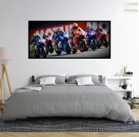Quadro Decorativo Moto GP Sensação 130x60 Moldura preta 2x2 cm - Foto 6