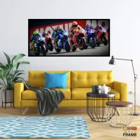 Quadro Decorativo Moto GP Sensação 130x60 Moldura preta 2x2 cm - Foto 7