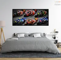Quadro Decorativo Moto GP Técnica 130x60 Moldura preta 2x2 cm - Foto 6