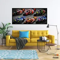 Quadro Decorativo Moto GP Técnica 130x60 Moldura preta 2x2 cm - Foto 7