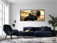 Quadro Decorativo Moto GP Velocidade 130x60 Moldura preta 2x2 cm - Foto 4