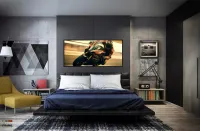 Quadro Decorativo Moto GP Velocidade 130x60 Moldura preta 2x2 cm - Foto 5