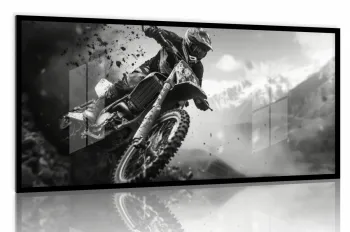 Quadro Decorativo Moto GP Vitória 130x60 Moldura preta 2x2 cm