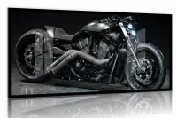 Quadro Decorativo Moto Harley Devidson 130x60 Moldura preta 2x2 cm