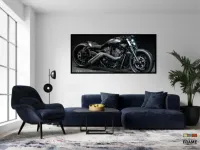 Quadro Decorativo Moto Harley Devidson 130x60 Moldura preta 2x2 cm - Foto 4
