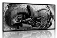 Quadro Decorativo Moto Harley-Davidson VSRC 130x60 moldura PeB preta 2x2 cm