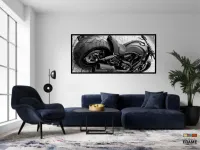 Quadro Decorativo Moto Harley-Davidson VSRC 130x60 moldura PeB preta 2x2 cm - Foto 4