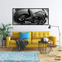 Quadro Decorativo Moto Harley-Davidson VSRC 130x60 moldura PeB preta 2x2 cm - Foto 7
