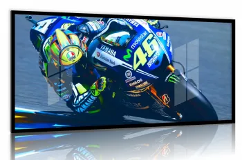Quadro Decorativo Moto Racing 130x60 Moldura preta 2x2 cm