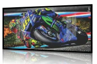 Quadro Decorativo Moto Valentino Rossi 46 130x60 Corrida Moldura preta 2x2 cm - Foto 2