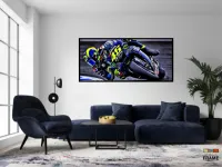 Quadro Decorativo MotoGP Yamaha Valentino Rossi 46 130x60 moldura preta 2x2 cm - Foto 4