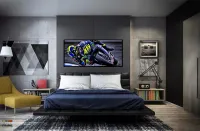 Quadro Decorativo MotoGP Yamaha Valentino Rossi 46 130x60 moldura preta 2x2 cm - Foto 5