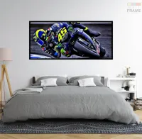 Quadro Decorativo MotoGP Yamaha Valentino Rossi 46 130x60 moldura preta 2x2 cm - Foto 6