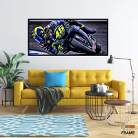 Quadro Decorativo MotoGP Yamaha Valentino Rossi 46 130x60 moldura preta 2x2 cm - Foto 7