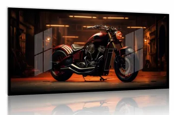 Quadro Decorativo Motovelocidade GP 130x60 Moldura preta 2x2 cm