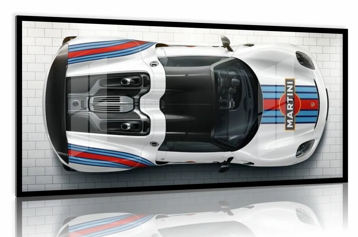 Quadro Decorativo Porsche Conceito Sport 130x60 Moldura preta 2x2 cm Imagem