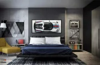 Quadro Decorativo Porsche Conceito Sport 130x60 Moldura preta 2x2 cm - Foto 6