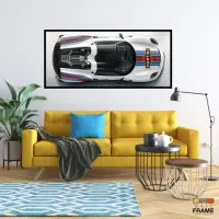 Quadro Decorativo Porsche Conceito Sport 130x60 Moldura preta 2x2 cm - Foto 7