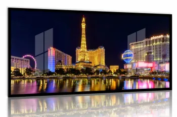 Quadro  Decorativo Cidade Las Vegas 130x60 Moldura preta 2x2 cm