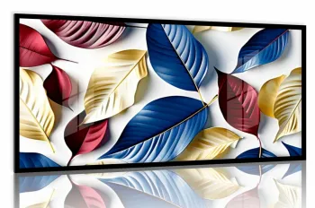 Quadro Decorativo Abstrato Transcendental 130x60 Moldura  preta 2x2 cm