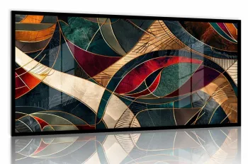 Quadro Decorativo Abstrato Visionário 130x60 Moldura preta 2x2 cm
