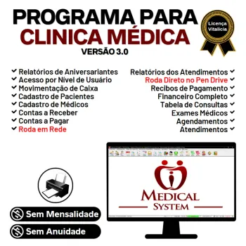 Programa Consultório e Clinica Médica com Agendamento e Financeiro v3.0