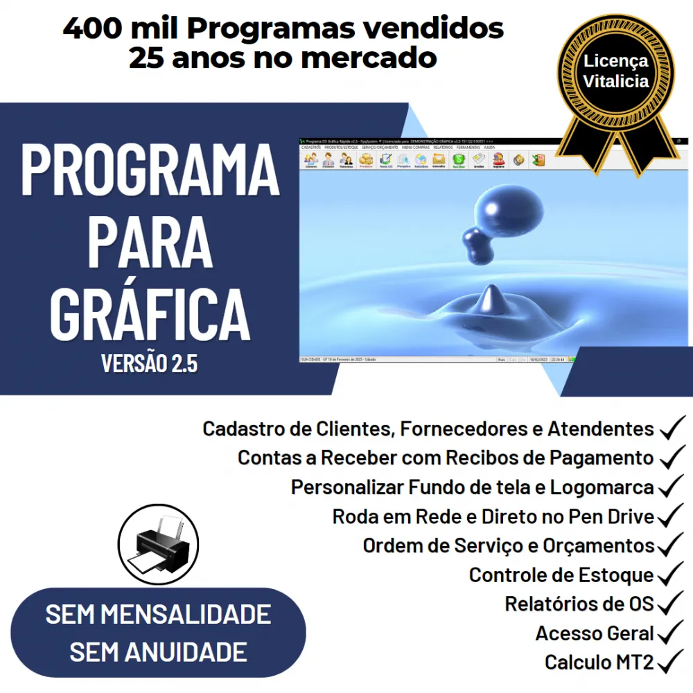 Programa OS Gráfica Rápida com Produtos e Orçamentos v2.5