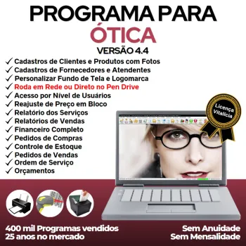 Programa para Ótica e Relojoalheria Vendas + Financeiro v4.4