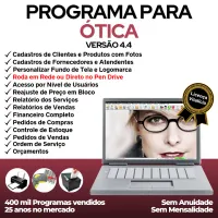 Programa para Ótica e Relojoalheria Vendas + Financeiro v4.4 — imagem principal