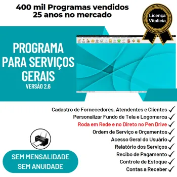 Programa OS Serviços Gerais, Orçamentos e Relatórios v2.6