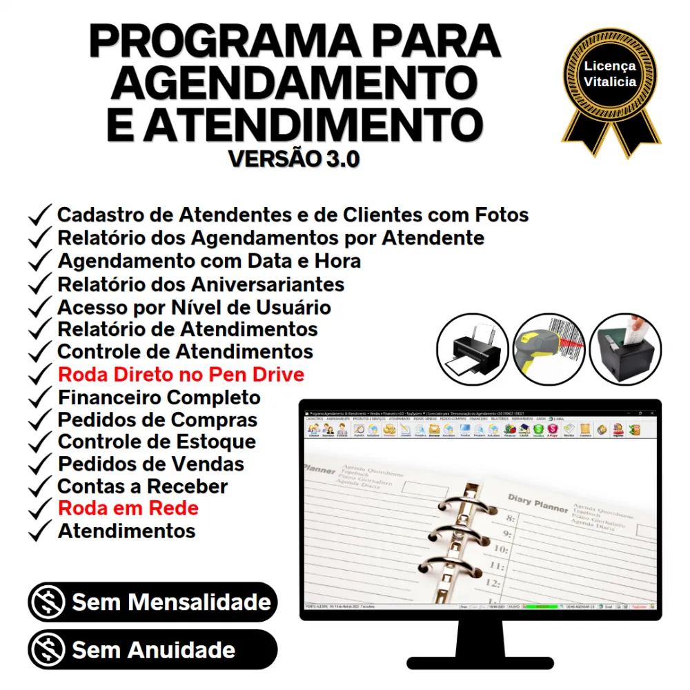 Programa Agendamento, Vendas, Compras Atendimento e Financeiro v3.0