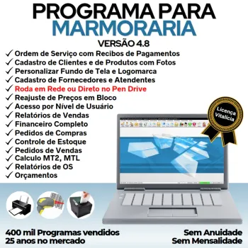Programa Ordem de Serviço Marmoraria com Vendas e Financeiro v4.8
