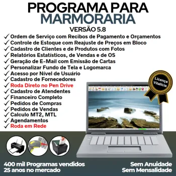 Programa Ordem de Serviço Marmoraria com Vendas e Financeiro e Agendamento v5.8