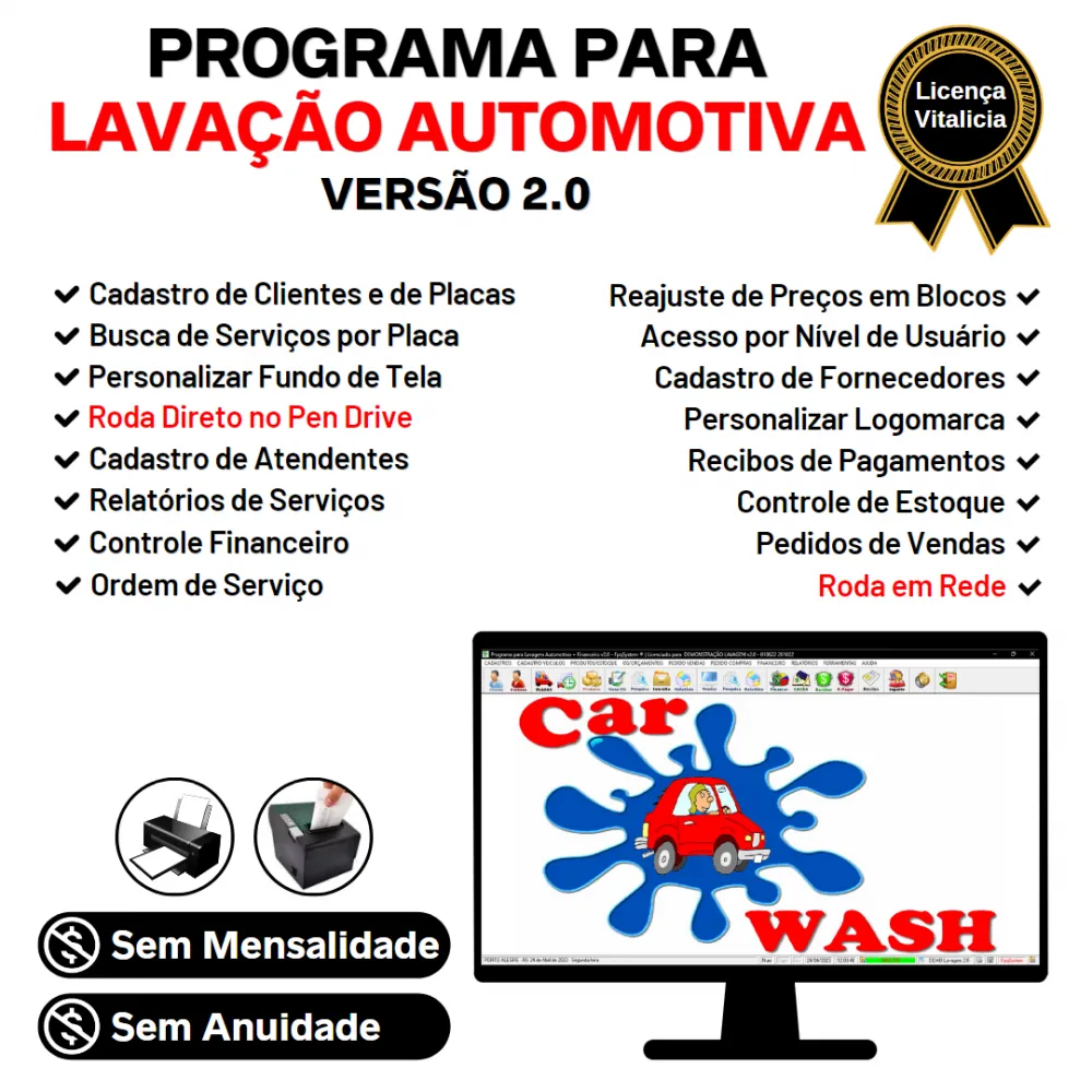 Programa para Lavagem Automotiva com Ordem de Serviço, Vendas e Financeiro v2.0
