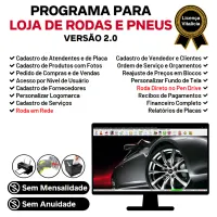 Programa para Loja de Rodas e Pneus com Vendas, Estoque e Financeiro v2.0 — imagem principal