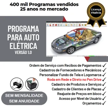 Programa para Oficina Auto Elétrica com Vendas e Estoque v1.0